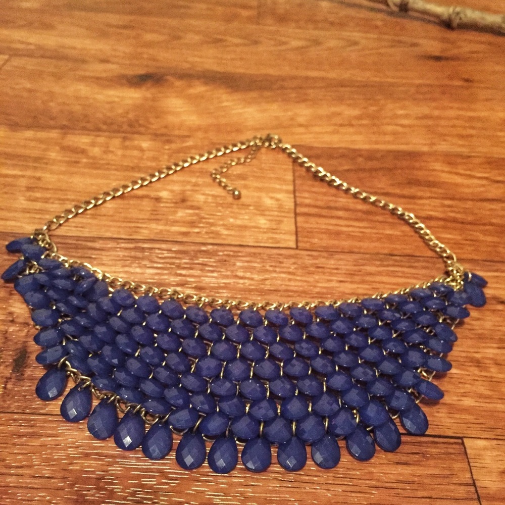 Deep Indigo Waterfall Necklace